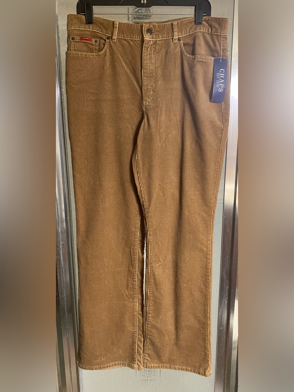 Chaps Dark Tan Fine Wale Corduroy Pants 12 NWT